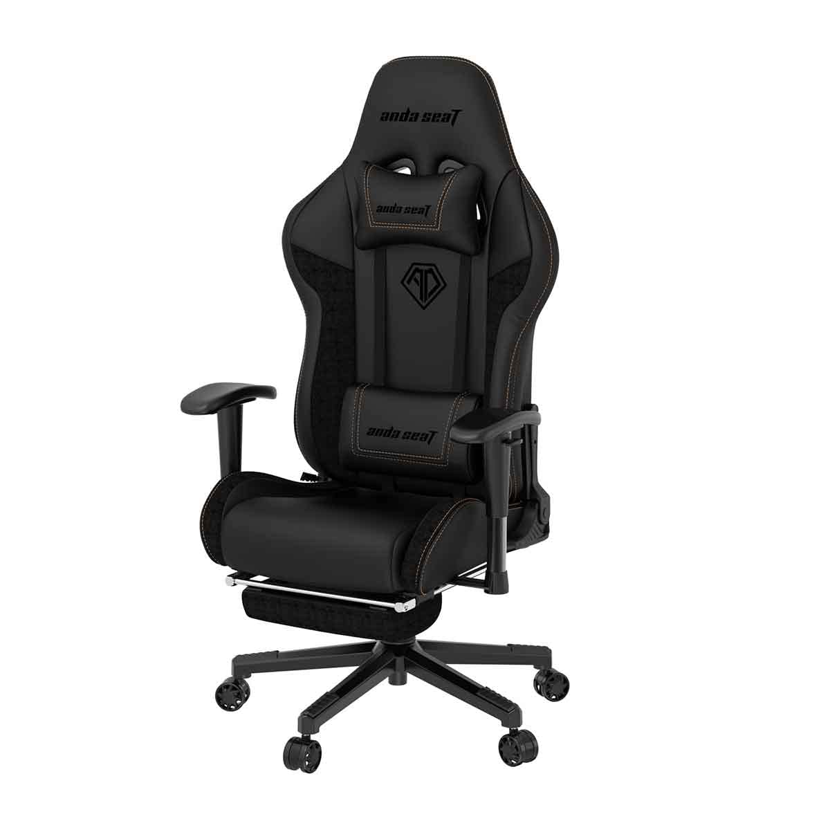 Anda Seat Jungle 2 Pro Escritorio ergonómica de Piel con Cuello y Respaldo Lumbar, Asiento, sillas de Juego para Adultos y Adolescentes, Medium, Negro