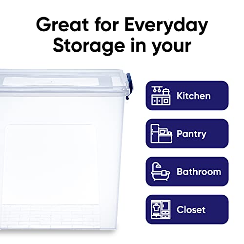 Image of Superio Storage Bins with Lids, Clear Plastic Containers for Organizing, Stackable Totes, BPA Free, Odor Free, Organizer Boxes for Home, and Dorm (2 Pack, 14.25 Qt)