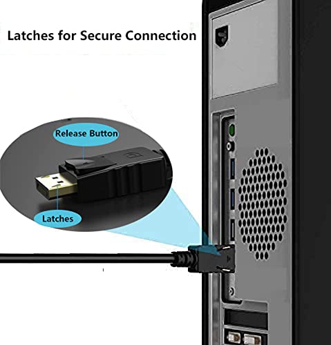 Chammom Displayport To Hdmi Hdtv Cable 6 Feet, Gold-Plated Displayport Dp To Hdmi Cable Male To Male Adapter 1080P Support Video And Audio For Dell, Hp, Asus, Etc… #TOP2