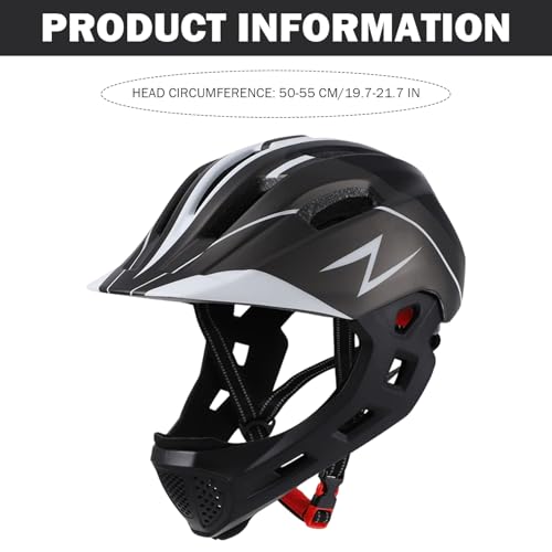 Casco de bicicleta para niños integral transpirable con mentonera y luz trasera 3