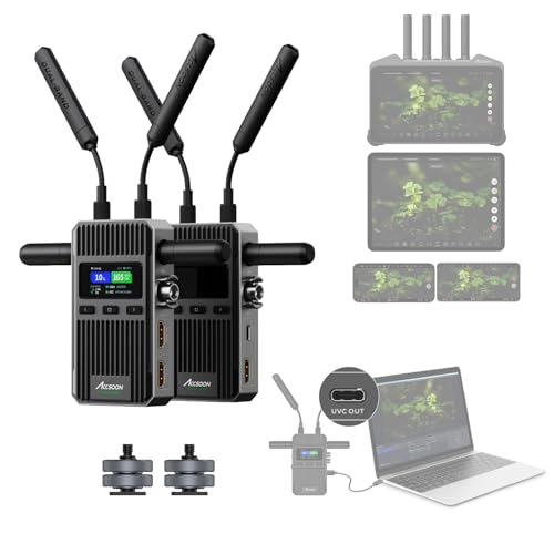 Accsoon CineView 2 SDI Wireless Video Transmission System, Dual-Band SDI HDMI Video Transmitter 1500ft Range 50ms Latency, UVC/RTMP Livestream, Compatible with CineView M7 Pro/HE/SE, 4 APPs Monitoring