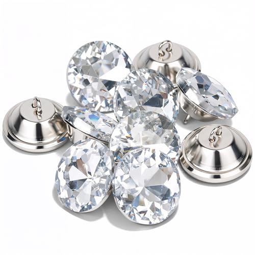 WedDecor Lot de 50 boutons ronds en cristal transparent avec boucle pour meubles, couture,...