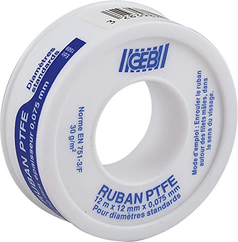 GEB 21448 PTFE Sealing Tape 12 mm x 12 m x 75 m Bulk Colourless 12 m, (12M) EU