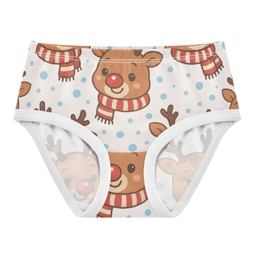 Reindeer Seamless Girls' Moisture-Wicking Panties Organic Underwear for Girls in Sizes 2T,3T, 4T, 5T, 6Y and 8Y