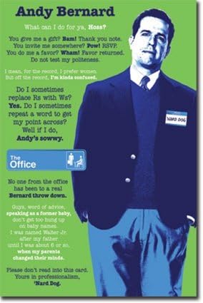 Andy The Office Quotes The Office Andy's Sowwy Quotes Tv Humour Poster 22 X 34 Inches : Amazon.ca:  Home