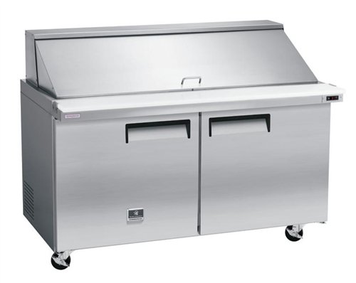 Kelvinator KCMT60.24 - Mesa de preparación de doble puerta de 60 pulgadas, 24 sartenes, 12 pies cúbicos