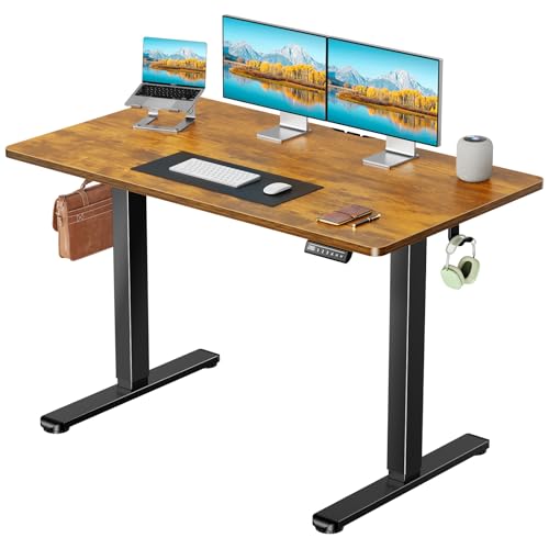 Image of Marsail Electric Standing Desk with One-Piece Desktop,48 x 30 inch Height Adjustable Office Gaming Computer Desk with Deeper Tabletop,Home Office Stand up Desk with 4 Memory Presets, Desk for Bedroom