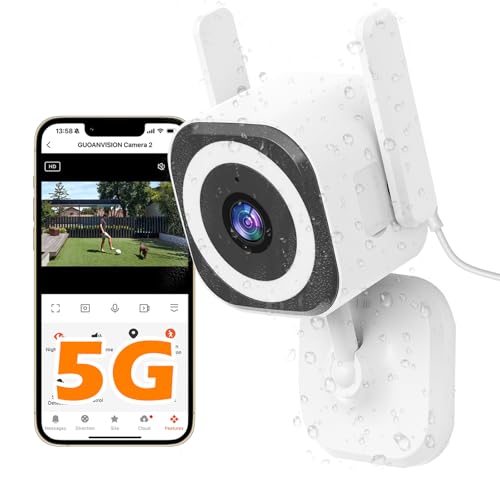Telecamere 5G per esterni/interni per la sicurezza domestica, telecamera baby monitor 1080P per animali domestici/camerette/gatto/cane/bambinaia/anziano, impermeabile IP66, visione notturna 3, sirena