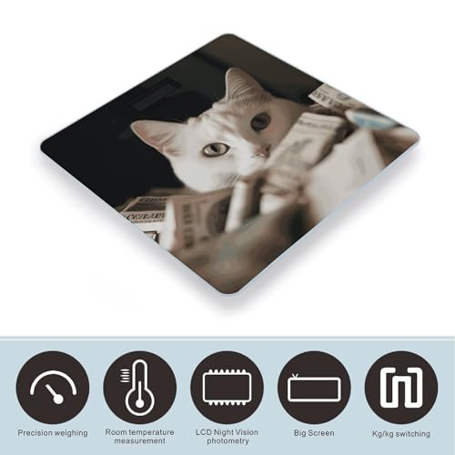 Báscula Digital Blanca con Pantalla LCD, Vidrio Templado miniatura 3
