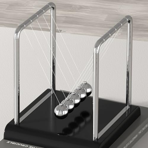 Newtons Pendelkugel Perpetuum Ornamente Klassisches Kugelstoßpendel Büro Desktop Newton Pendel kreatives Handwerk (Schwarz)