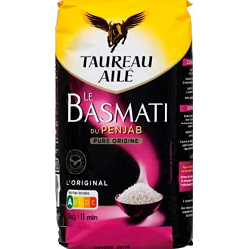 Taureau Ailé Penjab - Arroz Basmati de origen puro, paquete de 1 kg