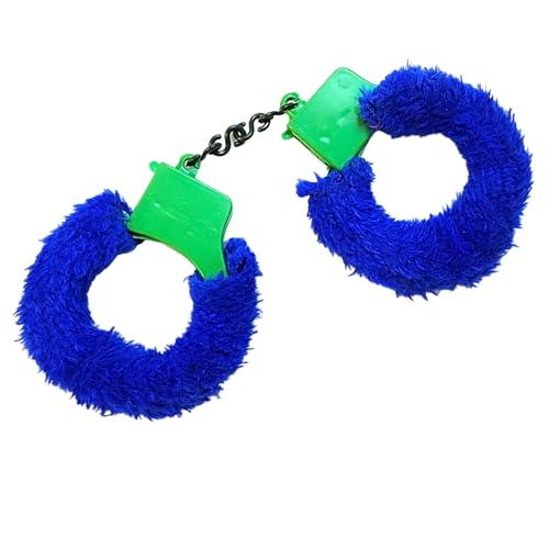 Image of Kaku Fancy Dresses Hand Cuffs for Kids /Phenovo Police Cop Sheriff Officer Handcuff Toy /Police Role Play Costume Accessories Metal Fur Handcuffs /Hathkadi Toy