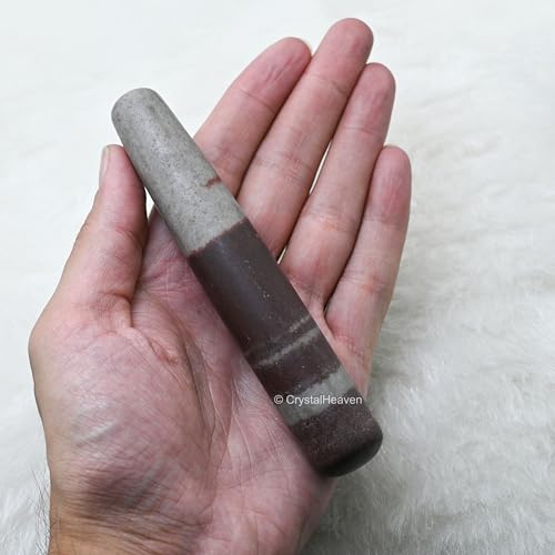 Image of Shiva Lingam Narmada Stone Crystal Wand - Smooth Crystal Wand for Energy Healing, Chakra Balancing, Meditation and Home Decor - Crystals and Healing Stones for Gift