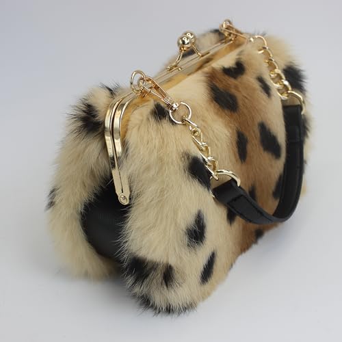 Fosrion Genuine Rabbit Fur Kisslock Handbag – Wild Animal Prints, Various Patterns & Sizes3