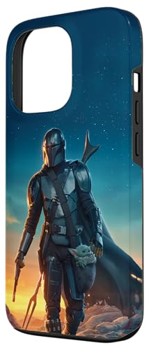 Coque iPhone 13 Pro Star Wars Mandalorian poster coucher de soleil rigide - 2