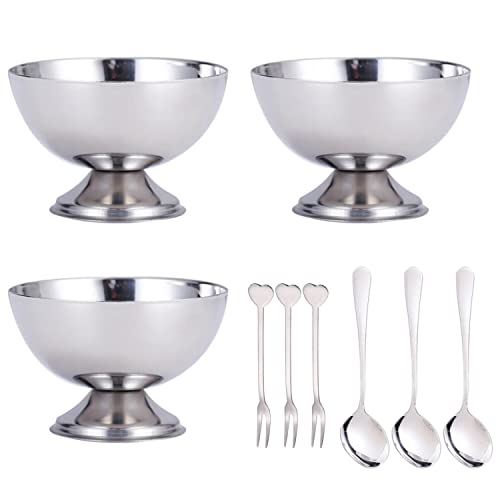 Copas Postre,Binblin 3PCS Copas De Helado Pudín Postre Taza De Helado Aperitivos Yogurt Recipiente Para La Fiesta De La Boda