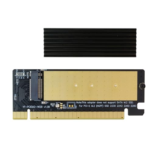 EZDIY-FAB Carte PCIe,Adaptateur SSD M.2 2230 2242 2260 2280, NVME vers PCI Express avec dissipateur Thermique,Prise en Charge Uniquement de l'emplacement PCIe x16