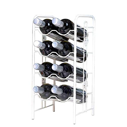 Soporte para botellas de vino montaje pared blanco miniatura 1