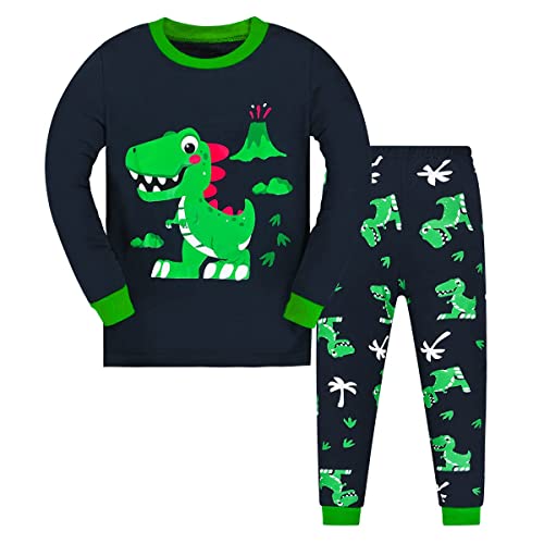 Garsumiss Pijamas para Niño Dos Piezas Pijama de Dinosaurio Manga Larga Invierno Pijama 2-9 Años (Patrón 6, 5 años) Cover