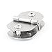 Aexit 9mm Thickness Fall Protection Moon Shape Stainless Steel Glass Clamp Hinge Safety Clips Silver Tone