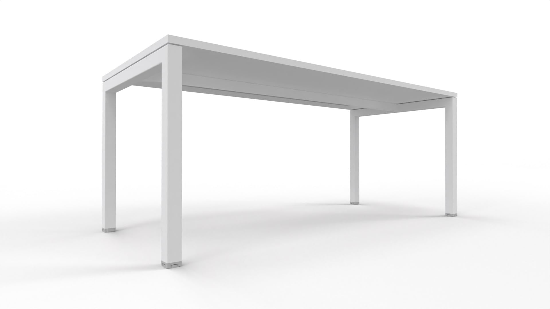 FBasic Scrivania Operativa Ufficio - Struttura metallo BIANCO e Piano legno BIANCO - 180x80x74