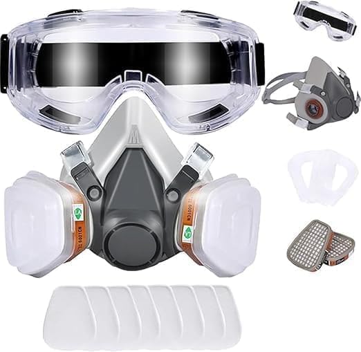 G-500 Reusable Respirator Mask With A1P2 Filters | Anti-Gas, Anti-Dust | Gas Mask Ideal For Painting, Woodworking, Construction, Sanding, Spraying, Chemicals, DIY Etc, Grey-image-17
