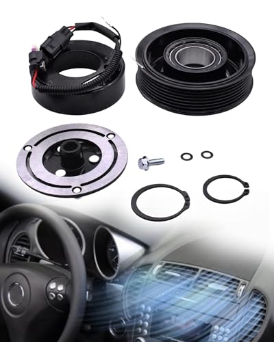 AC Compressor Clutch Kit with Pulley Coil Plate Compatible with Honda Civic 2016-2021 L4 2.0L, Fits All Submodel EX i-Style LX Sport Air Conditioner Replaces# 198276, 388105BAA01, 388105BAA02