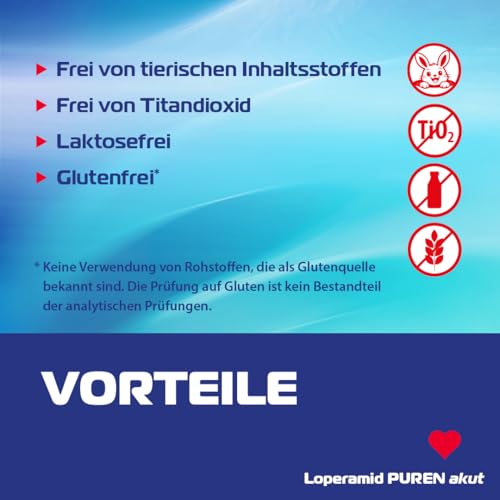 Loperamid PUREN akut 6 Schmelztabletten - schnelle Hilfe bei akutem Durchfall, schnelle Wirkung, gut verträglich, praktisches Format, einfache Anwendung