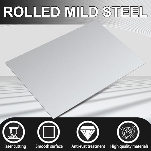 Image of Hicarer 4 Pcs Mild Steel Sheet Cold Rolled 18 Gauge Metal Plate Weldable Metal Sheets for Professional Industrial DIY Use, Clean Surface Easy to Weld (12 inch X 16 inch)