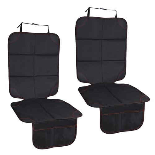 Vexaflow 2 Piezas Protector Asiento Coche Silla Bebe, Compatible con ISOFIX, Antideslizante Tela Oxford 600D, Universal, Impermeable, con 2 Bolsillos de Malla, Sedán SUV