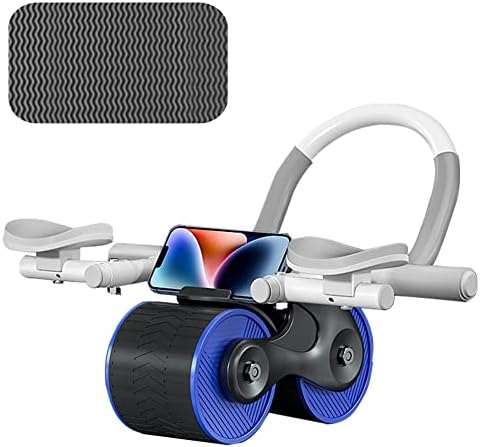 Ab Roller Wheel, Automatic Rebound Ab Roller Exercise Equipment with Knee Mat and Foam Handle Home Gym Equipment for Core Workout, No Noise Abs Workout Equipment for Home Gym Office