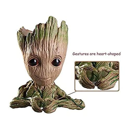 Flowerpot Treeman Groot Suculento, Planta de Flores Verde Fofa, Pote de Flores, Guardiões da Galáxia
