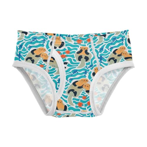 visesunny Boys Potty Training Underwear Lovely Sea Otter Fish Sea Urchin Breathe Cotton Briefs Size 2T-8Y for Toddler