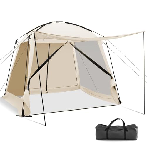 KOTEK 10 x 10 Ft Screen Tent, Easy Setup Screened in Canopy with 4 Mesh Walls, 2 Vestibules, 2 Zippered Doors & Carry Bag, Portable Screen House for Backyard Patios Outdoor Camping Activities