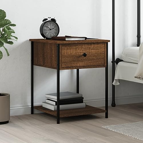 Table de lit marron 44x45x58 cm meuble de rangement en bois d'ingénierie FANDIAO