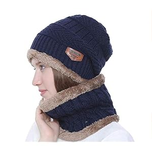 DIGITAL SHOPEE Women’s Wool Cap (Pack of 2) (ds-neck-scarf-blue_Blue_Free Size)