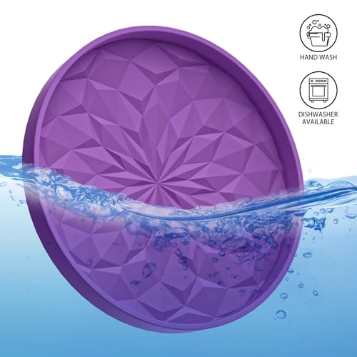 Image of ME.FAN Car Coasters for Cup Holders [4 Pack] - 2.75In Silicone Auto Mug Mats - Universal Non-Slip Recessed Car Interior AccessoriesDeep Purple