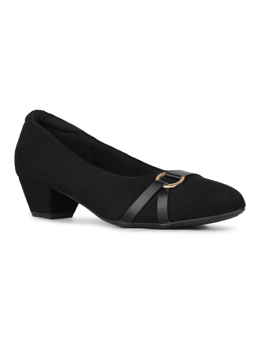 Womens Womens Black Solid Pointed Toe Pumps Ballet Flat-image-21