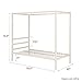 DHP Modern Metal Canopy Platform Bed with Minimalist Headboard and Four Poster Design, Underbed Storage Space, No Box Spring Needed, Twin, White