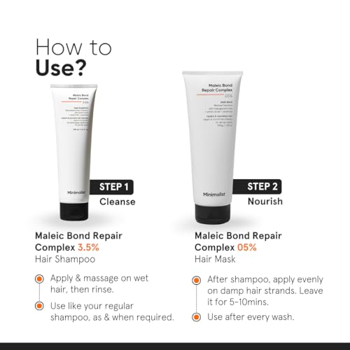 Image of Minimalist Bond Repair Shampoo for Damaged & Chemically Treated Hair | Maleic Acid + Amino Acids + Ceramides | Strengthens Hair, Reduces Breakage | Sulfate-Free Repair Care | 100 ml