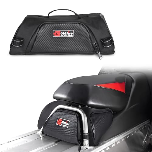 Goldfire Snowmobile Underseat Storage Bag Water-resistant Cargo Gear Bag Tool Bag Compatible with Polaris Indy 550 600 800 RMK 800 Pro RMK 600 Dragon 800 Replace OEM 2876427 (Black Piping)