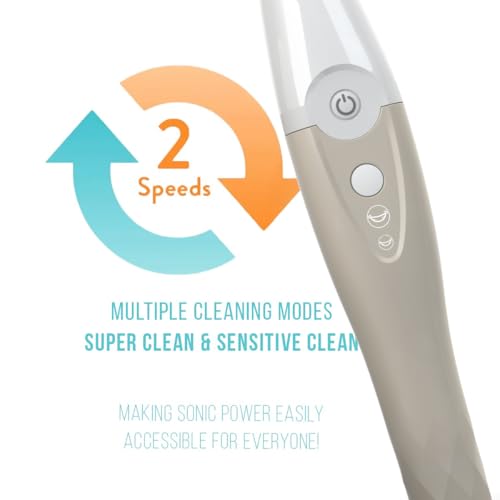 Image of TAO Clean UV Sanitizing Sonic Toothbrush and Cleaning Station, Electric Toothbrush, Dual Speed Setting, Sandstone