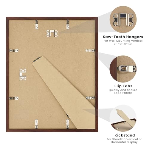 Image of upsimples Diploma Frame with 8.5x11, 11x14 Degree frames, Mahogany 1 Pack