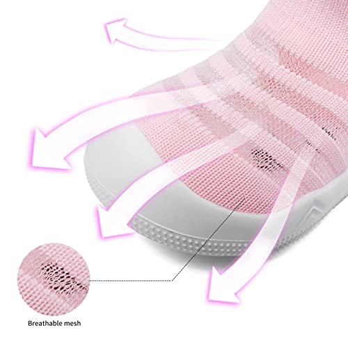 Image of Eashi Baby Boy Girl Non-Skid Indoor Infant Walking Shoes Breathable Warm Elastic Sock Shoes with Memory Sole Protect Toes Outdoor Sneakers
