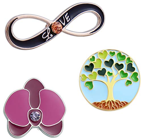 Enamel Pin Set Cute Pins for Backpacks, Tree of Life, Orchid, Infinity Love Enamel Pins Thanksgiving Gifts Christmas Gifts