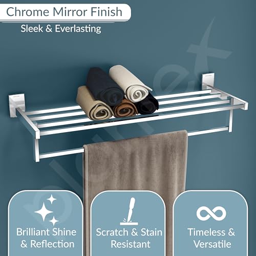 Image of Plantex 304 Grade Stainless Steel 24 Inch Towel Rack for Bathroom /Towel Stand /Towel Hanger /Bathroom Accessories - Iris (Chrome)