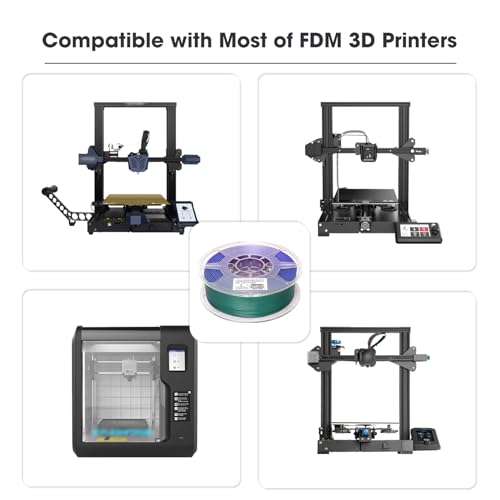 Image of eSUN Silk Mystic PLA Filament 1.75mm, Shiny Silk Three Color Co Extrusion 3D Printer Filament, 1KG (2.2 LBS) Spool 3D Printing Color Change Filament for 3D Printers,Bronze Purple Green