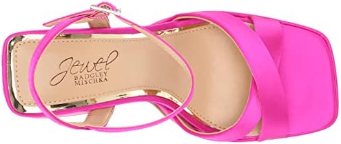 Jewel Badgley Mischka Women's Rainbow Heeled Sandal, Pink Satin, 6.5 | Image 4