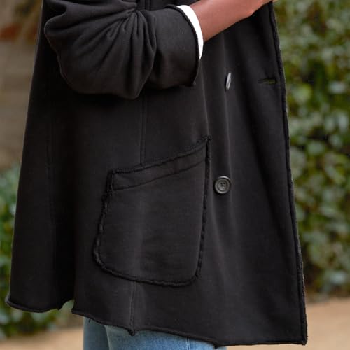 Ainangua Classic Trench Coats for Women Double Breasted Belfast Fleece Peacoat Jackets Essentials Fall Winter Coat4