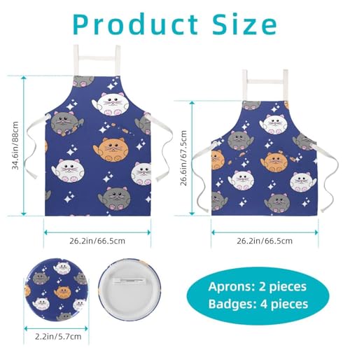 Tablier de serveuse ajustable multicolore avec broches pour bistrot
